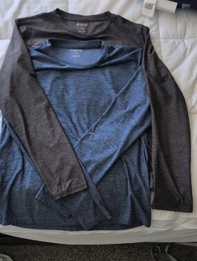 Kinetic Bundle 2-Pack Long Sleeve Crew Neck- Charcoal & Navy & 1/4 Zip Pullover